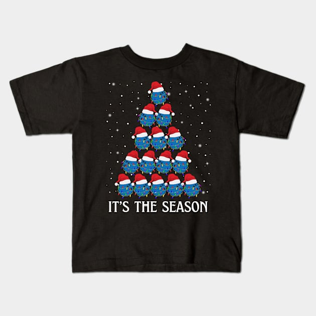 Bowling Christmas Tree It's The Season Funny Bowling Lover Kids T-Shirt by egcreations